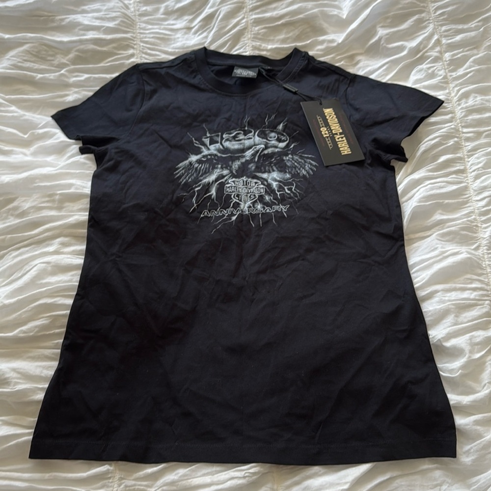 Women’s Small Harley Davidson 120th Anniversary Tee black